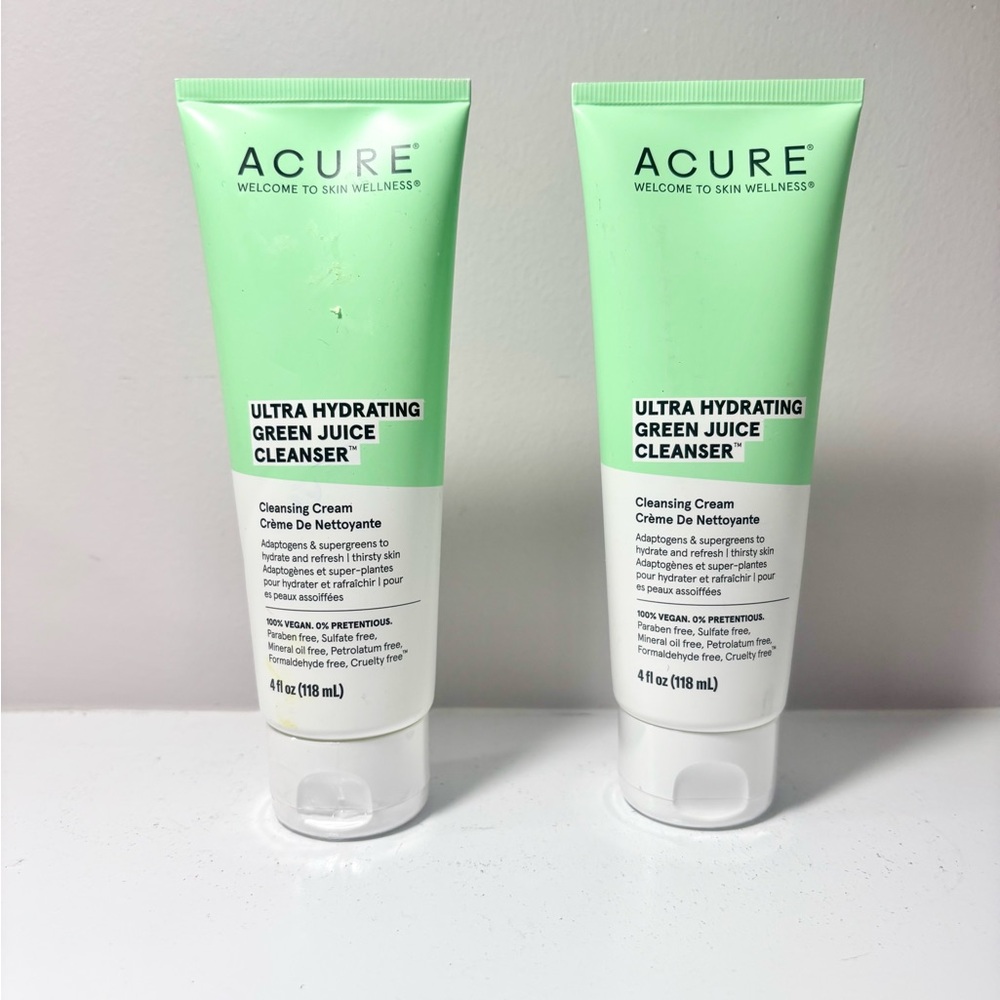 New Two Pack Acure Ultra Hydrating Green Juice Cleanser